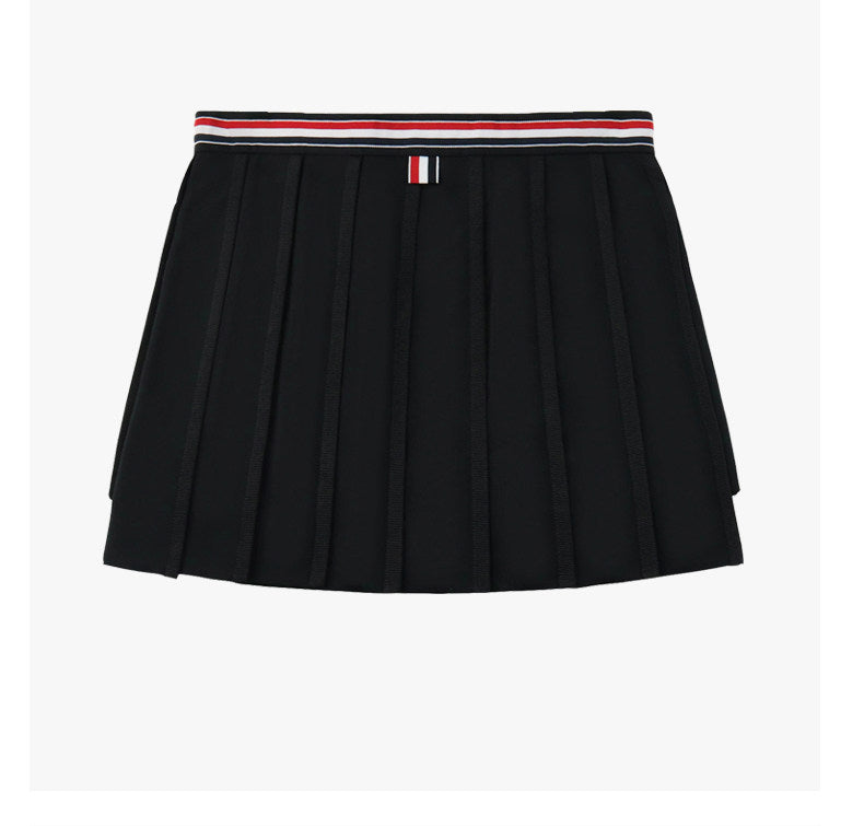 Women's Wool Pleated A-Line Mini Skirt
