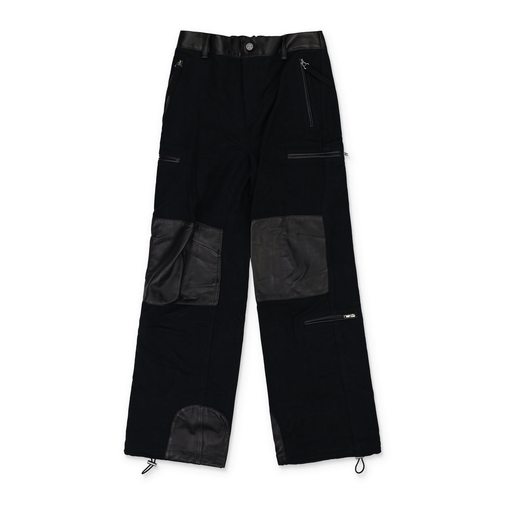 Black Leather Cargo Pants