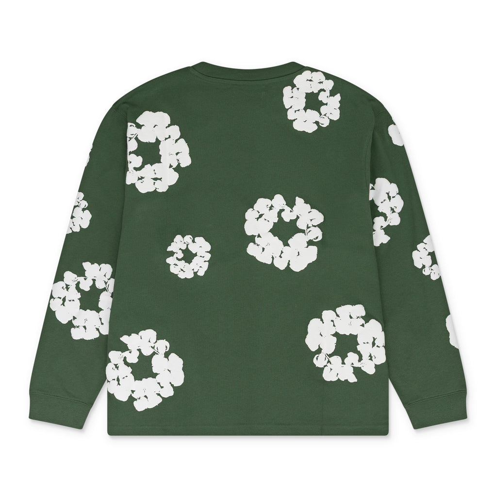 Green Cotton Wreath LS T-shirt