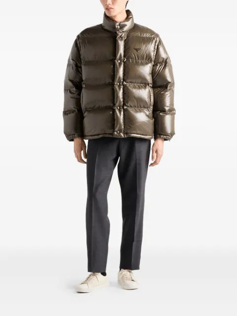 Prada quilted logo-plaque puffer jacket