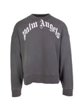Palm Angels curved logo crew-neck sweatshirt