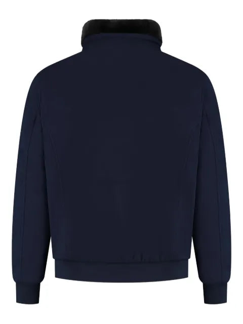 Moorer buttoned fur-collar jacket