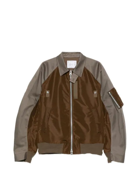 sacai zipped panelled jacket