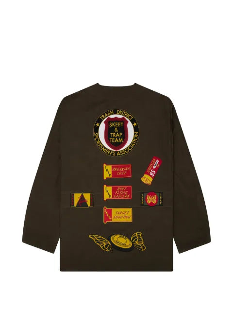 Needles Shooting patch-detail waxed-cloth jacket
