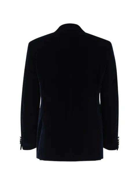 Canali velvet single-breasted blazer