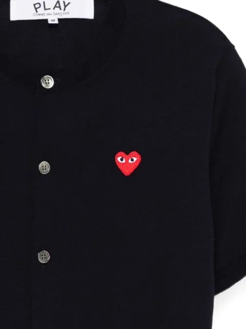 Comme Des Garçons Play Kids heart-patch short-sleeve cardigan