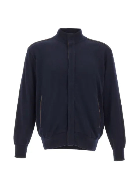 Paul & Shark logo-embroidered wool cardigan