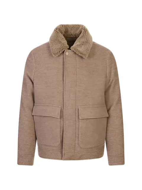 Canali shearling-collar jacket