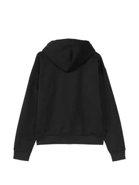 On  zip-up drawstring hoodie