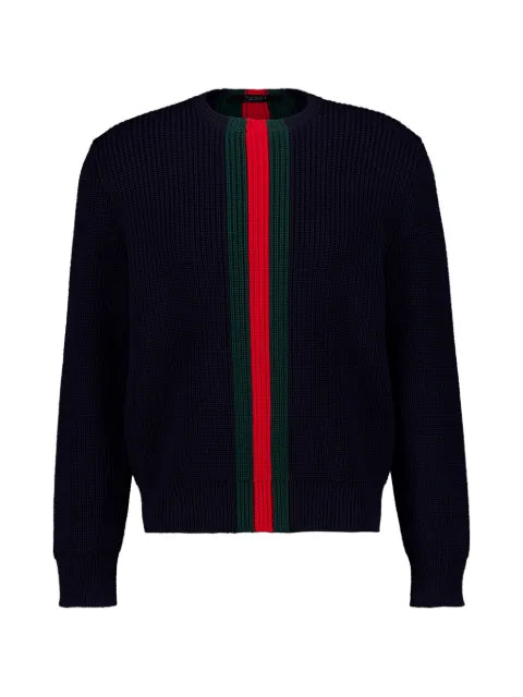 Gucci Web-stripe ribbed-knit sweater