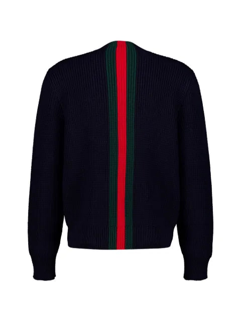 Gucci Web-stripe ribbed-knit sweater