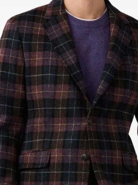 Hackett London check-pattern single-breasted blazer