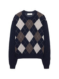 DUNST argyle crew-neck sweater
