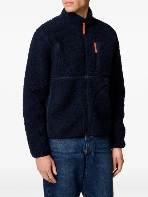 Paul Smith navy zip sherpa-fleece jacket