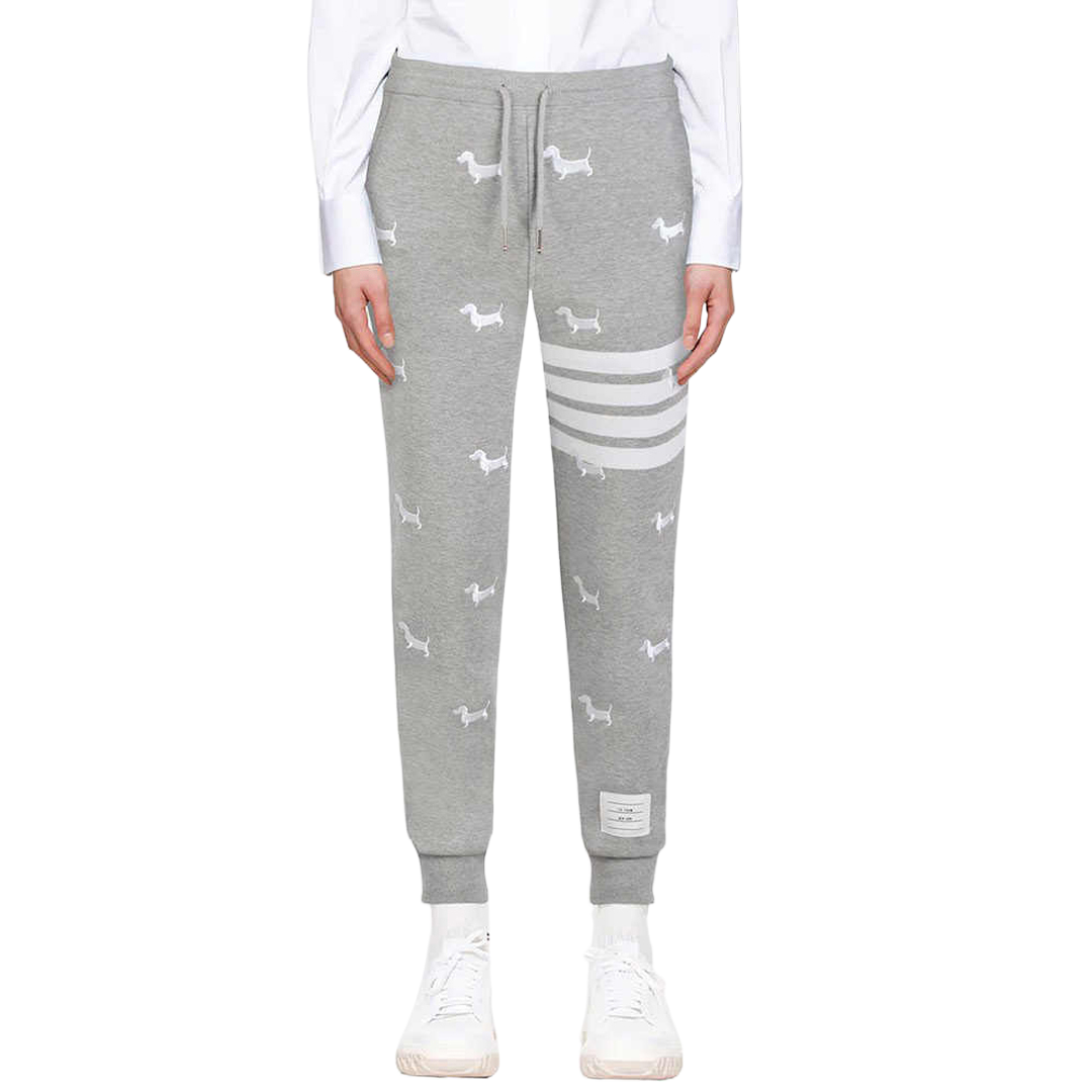 Thom Browne Style Embroidered sweatpants