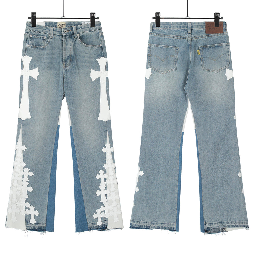 Chrome Hearts Gallery Dept Cross Patch Flare Denim Jeans 8146