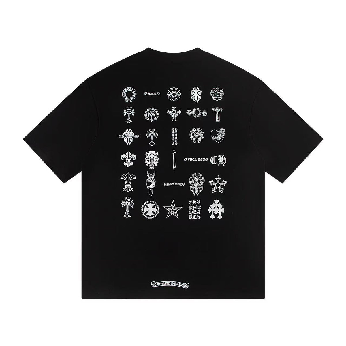 Chrome Hearts Horseshoe Cross Print Short Sleeve Tee Unisex