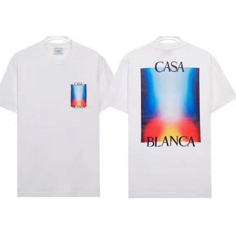 Casablanca Casa Letter Art Print Crew Neck Short Sleeve Tee Unisex