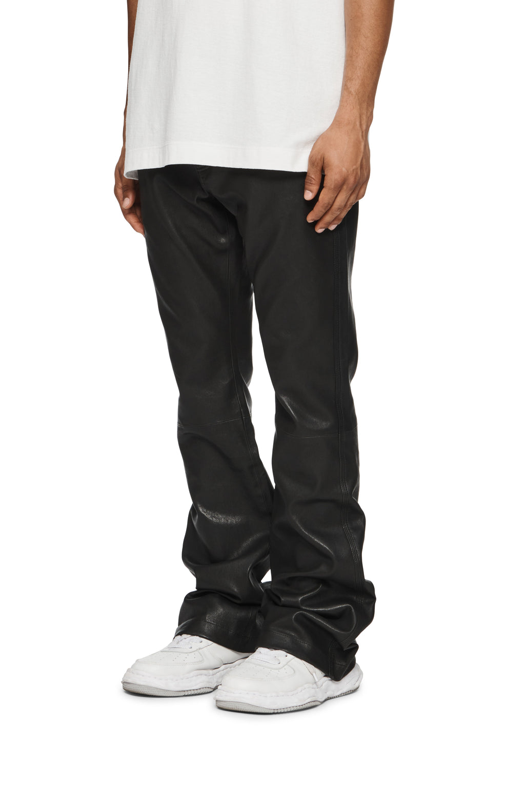 P531 Leather Slim Flare Pants