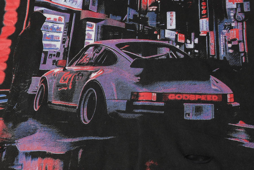 Godspeed City Car Rhinestone Graphic T-Shirt