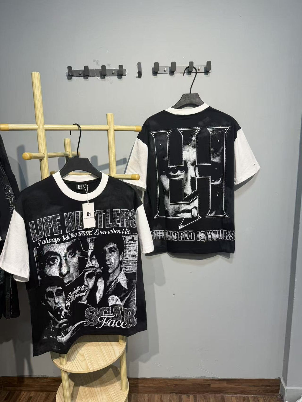 Life Hustlere Scarface-Inspired Raglan Graphic T-Shirt