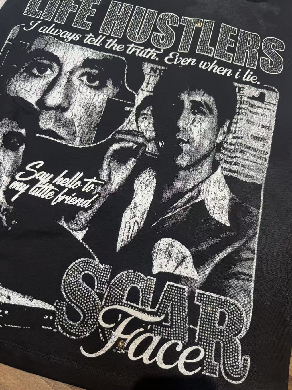 Life Hustlere Scarface-Inspired Raglan Graphic T-Shirt