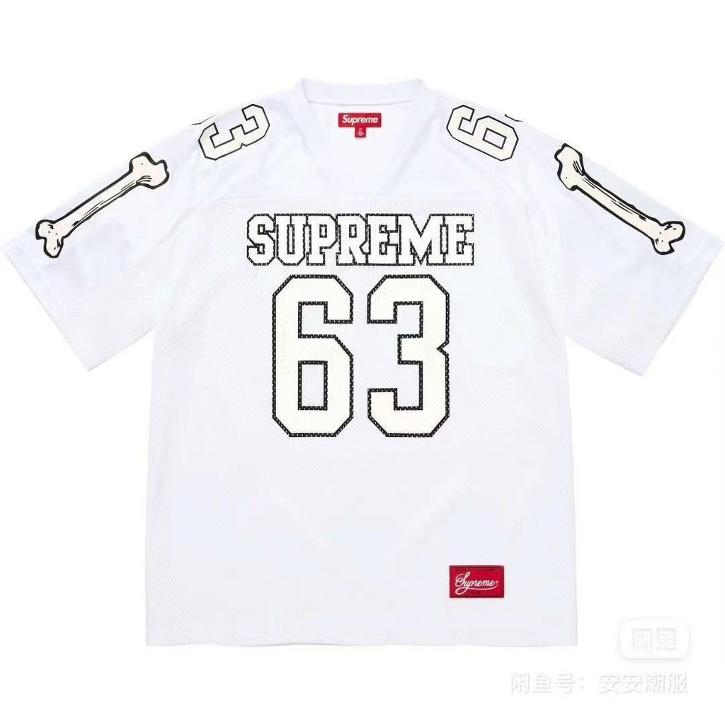 Supreme Bone Sleeve Number Football Jersey T-Shirt