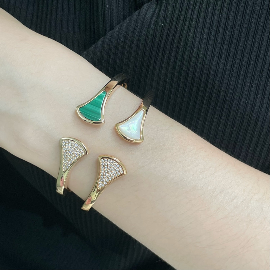 BVLGARI Malachite Fan-Shaped Bracelet