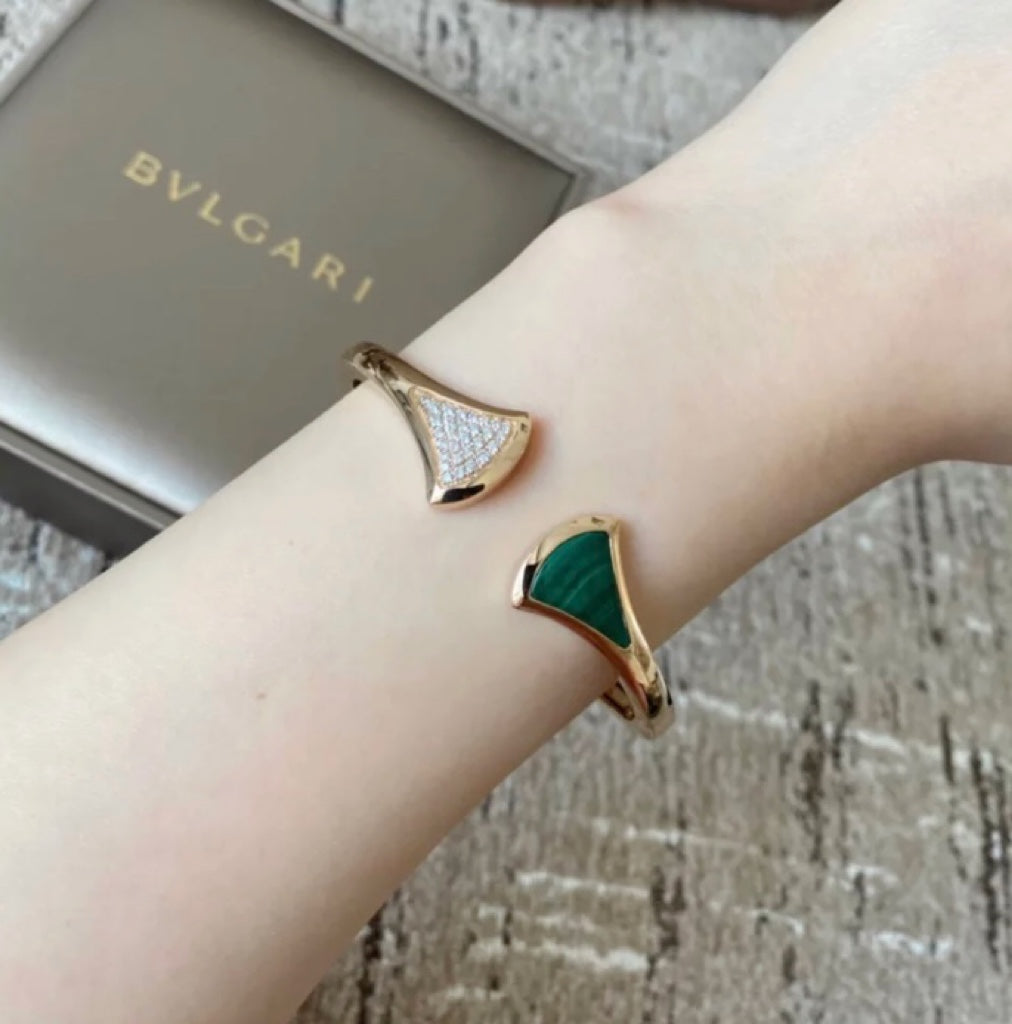 BVLGARI Malachite Fan-Shaped Bracelet