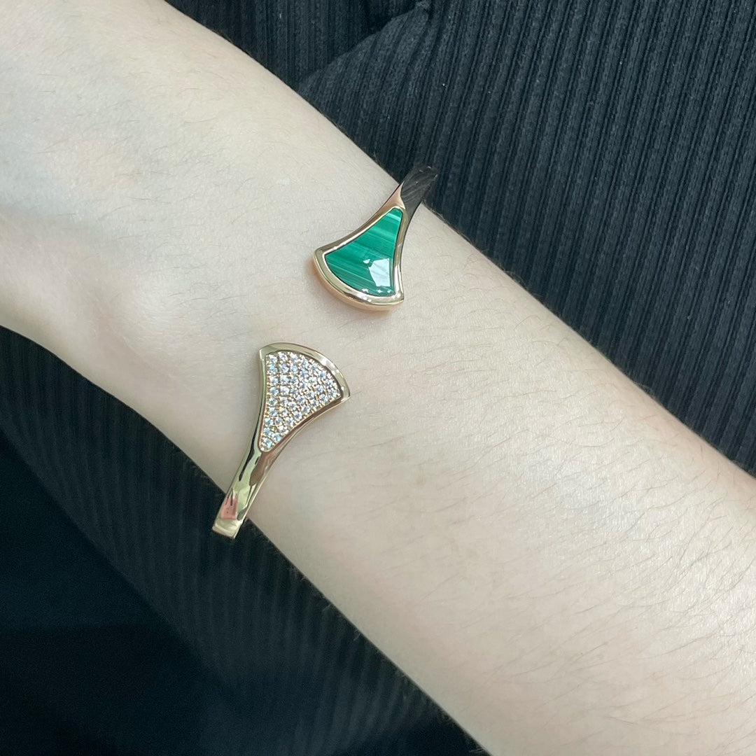 BVLGARI Malachite Fan-Shaped Bracelet