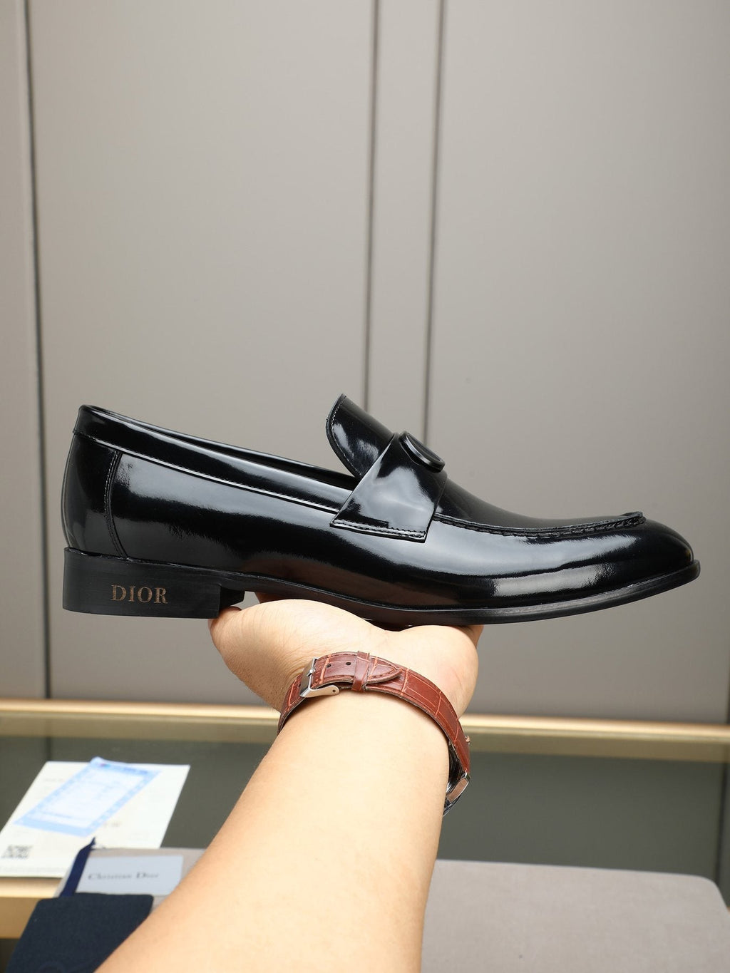 Dior Black Patent Leather Loafers