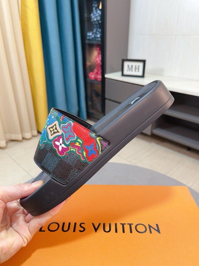 Louis Vuitton Men's Multicolor Strap Slide Sandals
