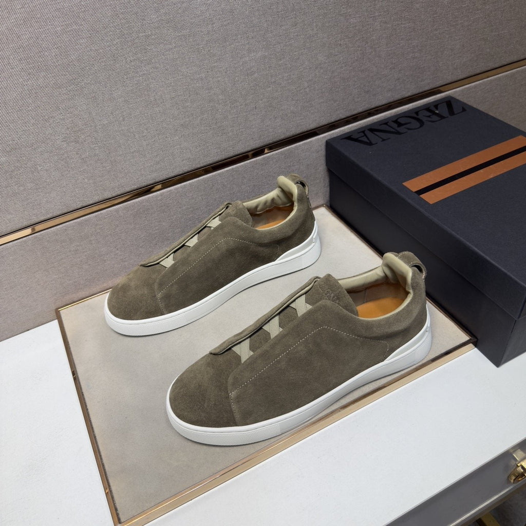 Zegna Men's Textured Slip-On Sneakers