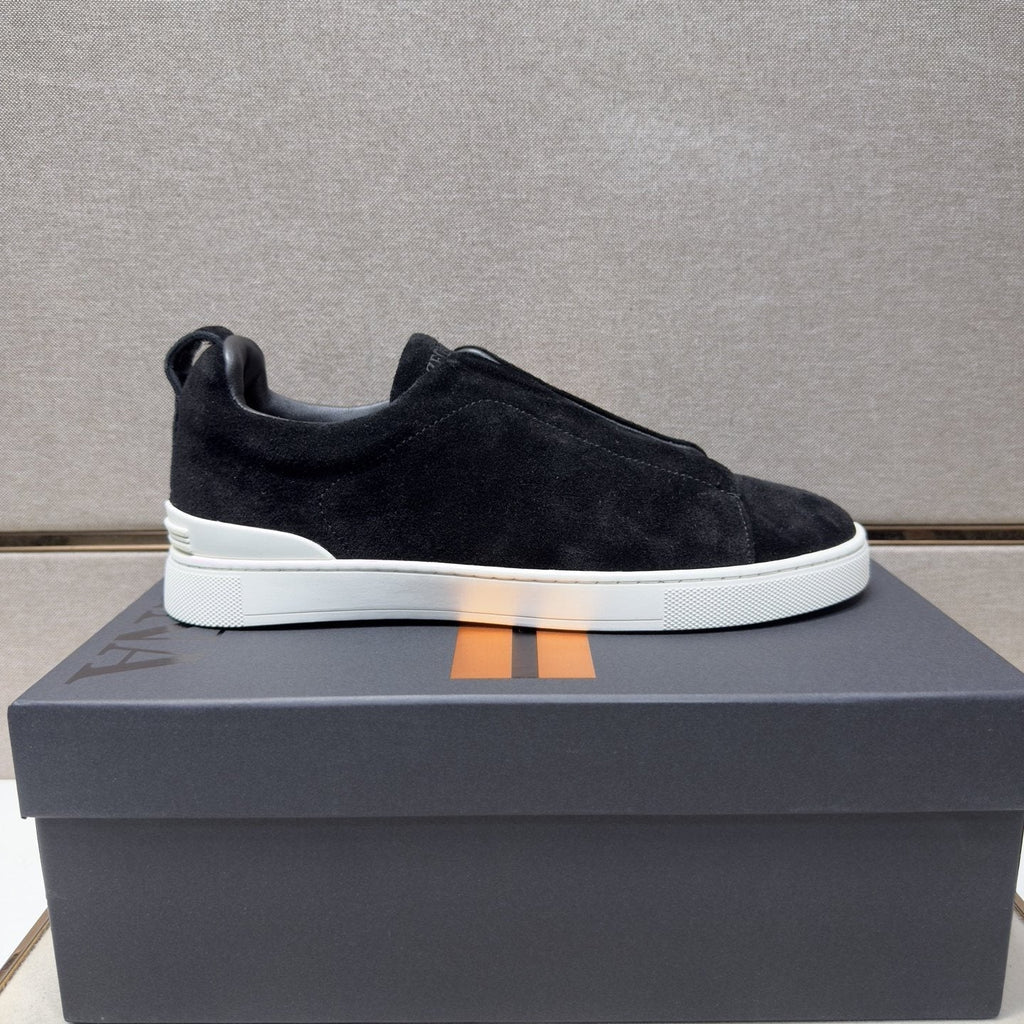 Zegna Men's Textured Slip-On Sneakers