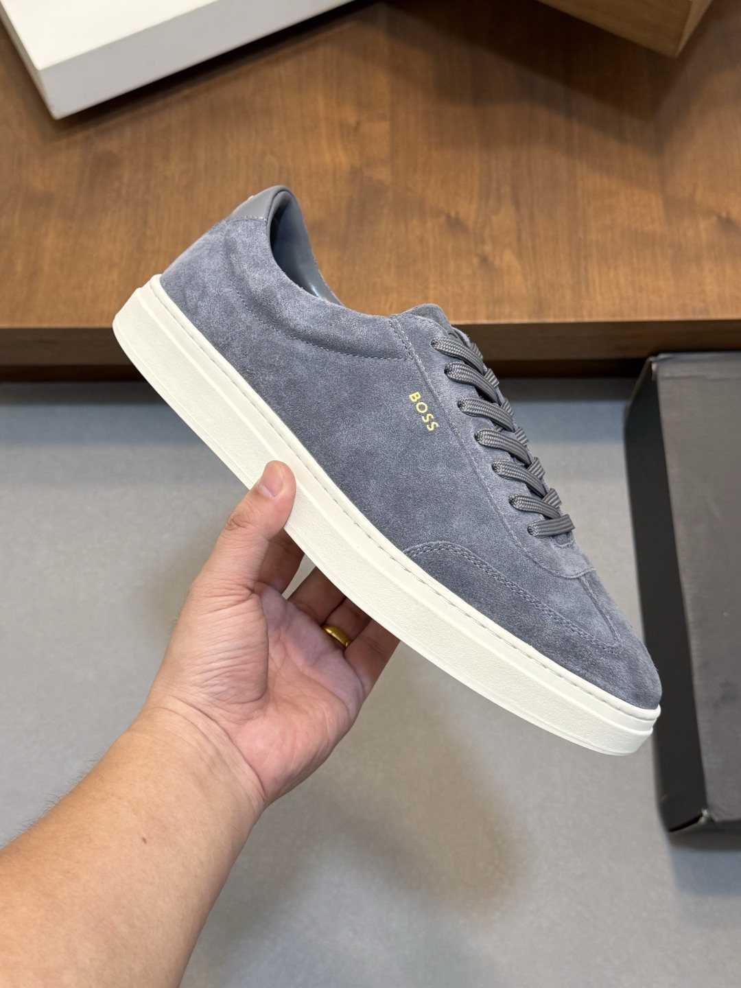 BOSS Leather Low-Top Sneakers