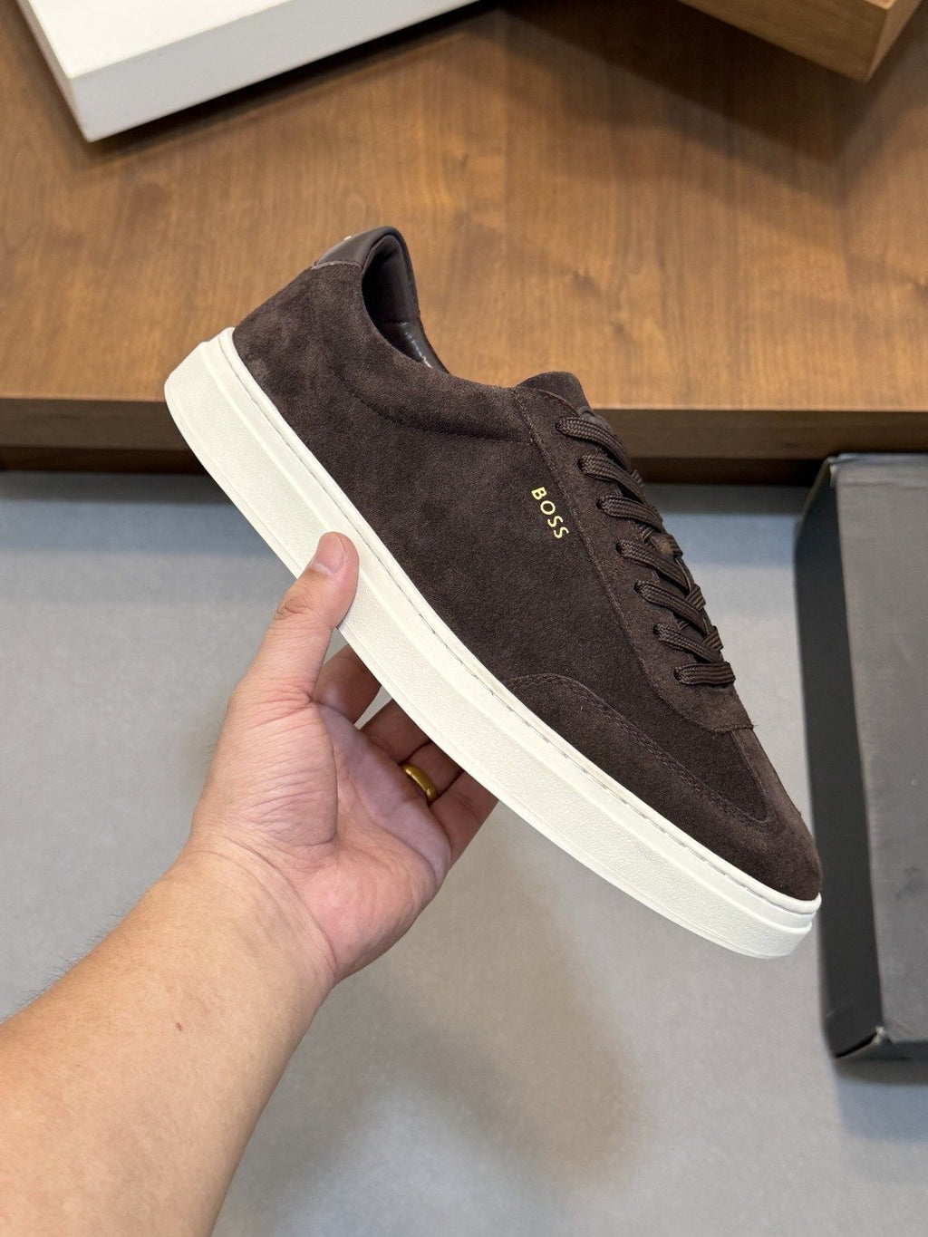 BOSS Leather Low-Top Sneakers
