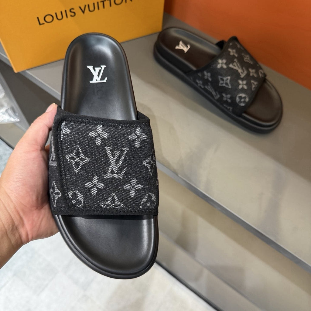 Louis Vuitton Monogram Strap Slide Sandals