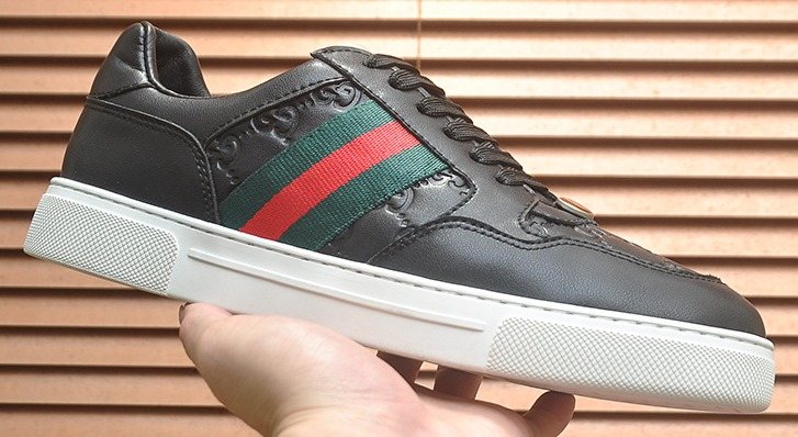 Gucci Green-Red Stripe Low-Top Sneakers
