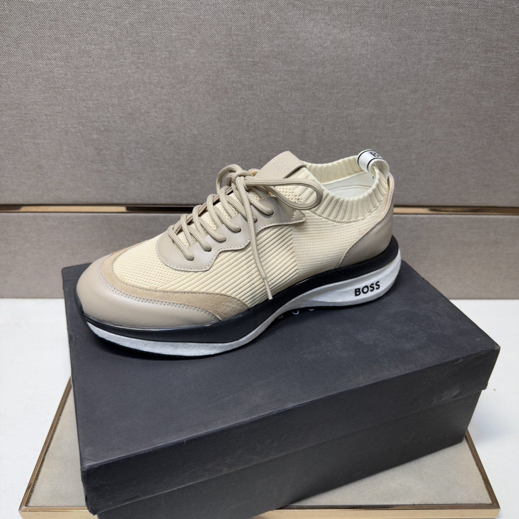 Hugo Boss Mixed-Material Lace-Up Sneakers