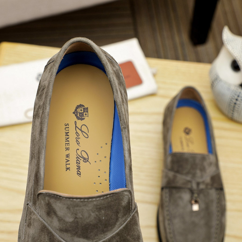 Loro Piana Textured Moccasin Loafers