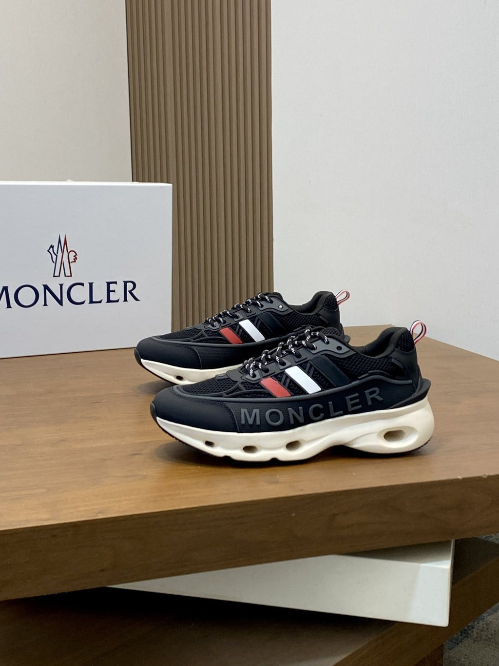Moncler Men's Mesh Panel Sneakers - Rubber Side Inserts
