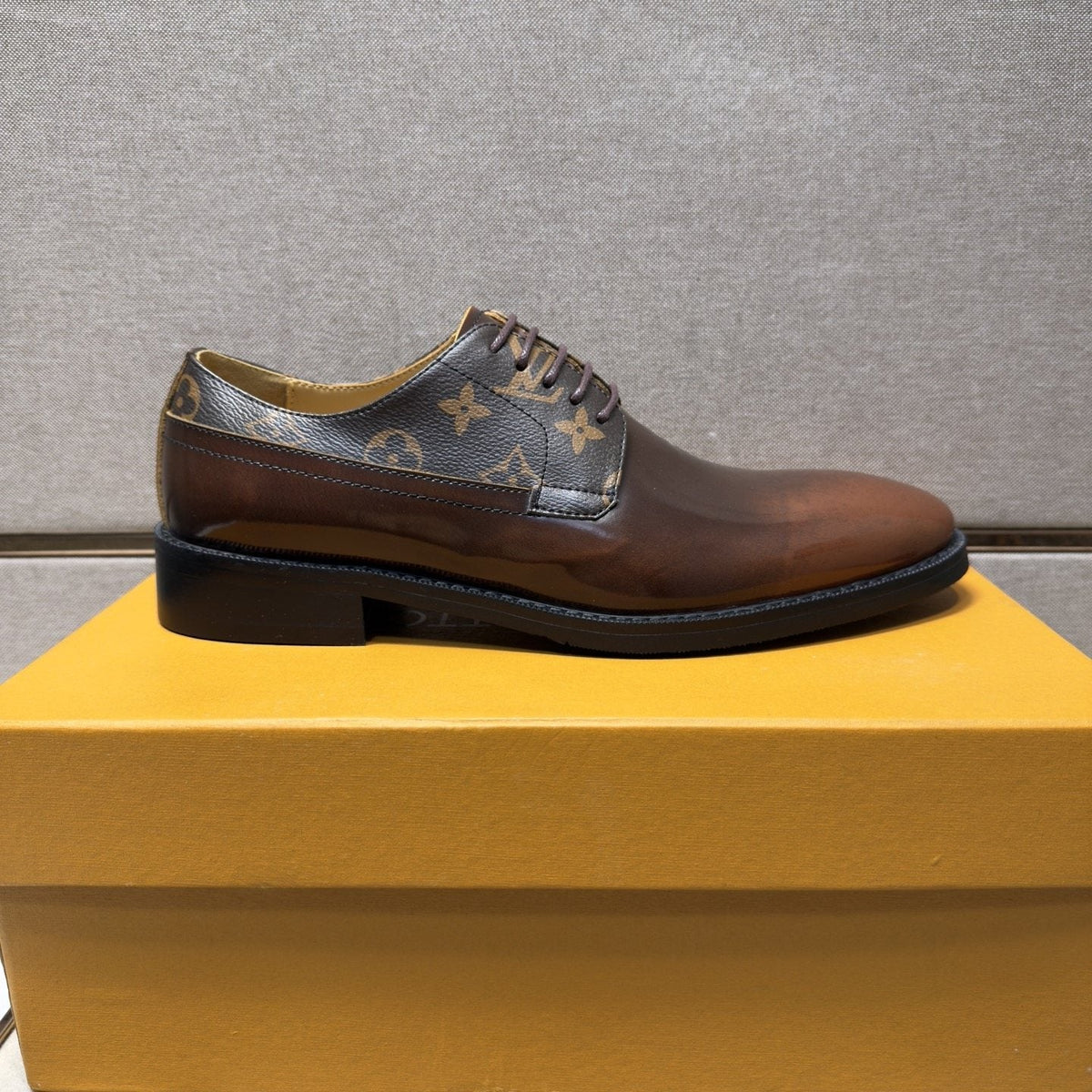 Louis Vuitton Patterned-Panel Lace-Up Dress Shoes