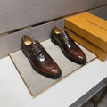 Louis Vuitton Patterned-Panel Lace-Up Dress Shoes