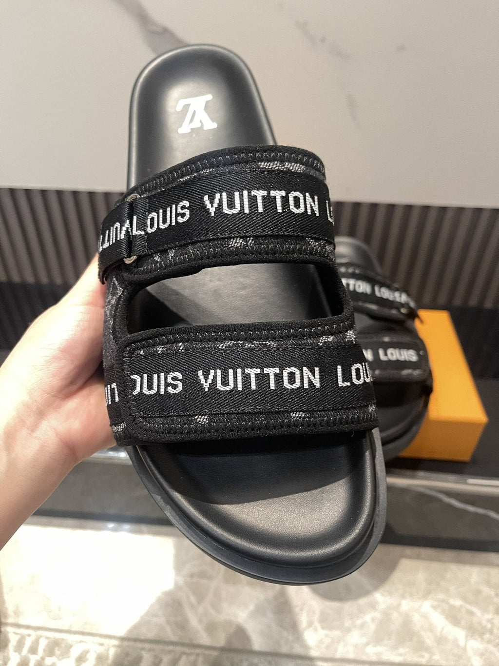 Louis Vuitton Monogram Double-Strap Slide Sandals