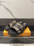 Louis Vuitton Monogram Double-Strap Slide Sandals