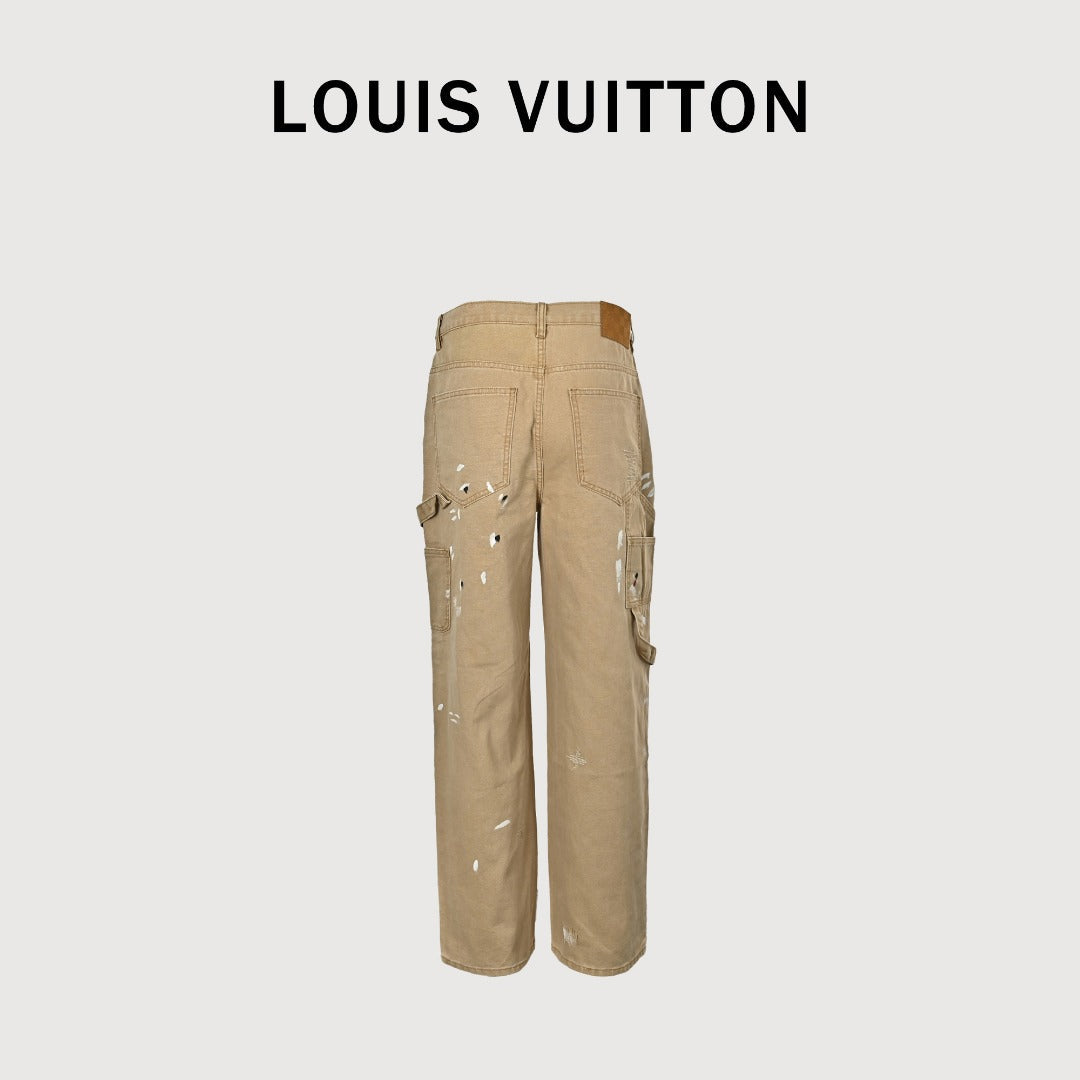 Louis Vuitton LV Splash Ink Graffiti Denim Cargo Pants